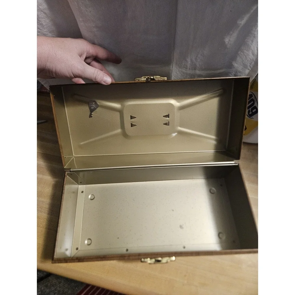 Vintage Portafile Woodlooking Aluminum Box